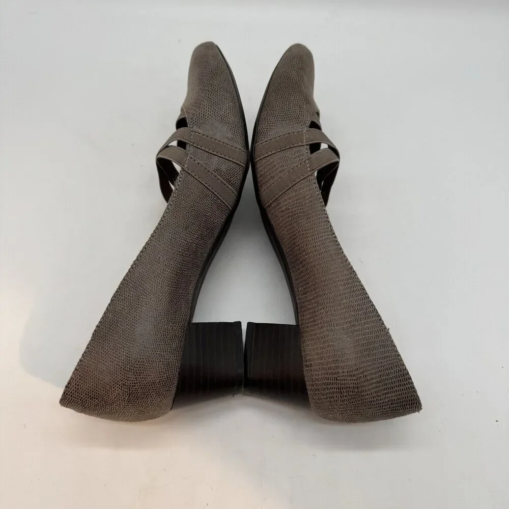 Kim Rogers Olissa Classic Pump Women's 6.5M Brown Faux Reptile Textile Heels